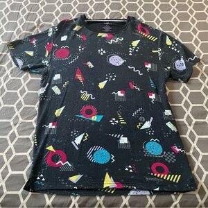 Jambys Small Unisex Fireworks Black Graphic Short Sleeve Tee